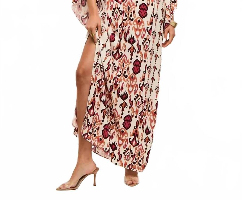 NEW FIGUE athena maxi dress in mystic ikat biscotti